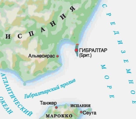 Гибралтар на карте
