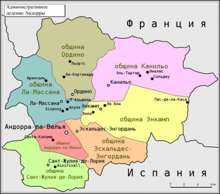 Карта Андорры
