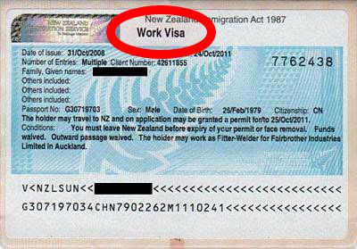 рабочая виза в Новую Зеландию