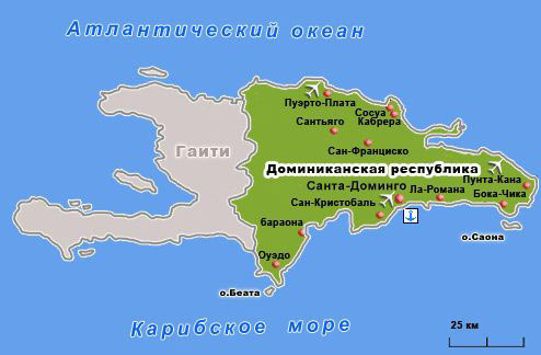 карта доминиканской республики