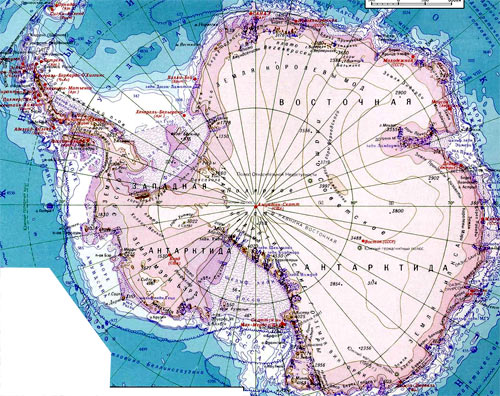 карта Антарктиды
