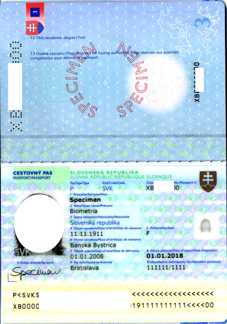 Словацкий паспорт