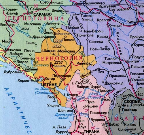 карта Балкан