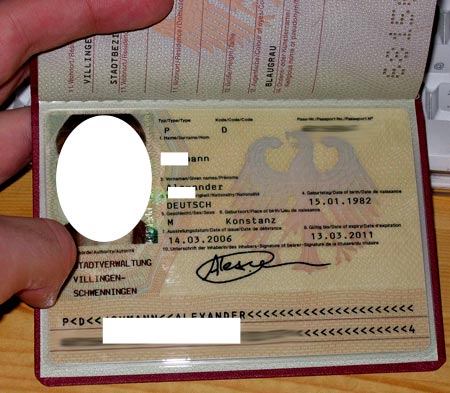паспорт гражданина Германии
