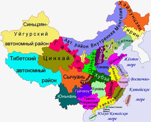 карта Китая 