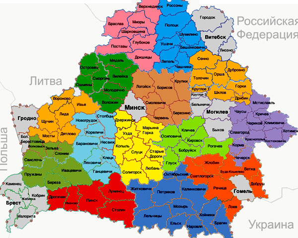 карта Белоруссии