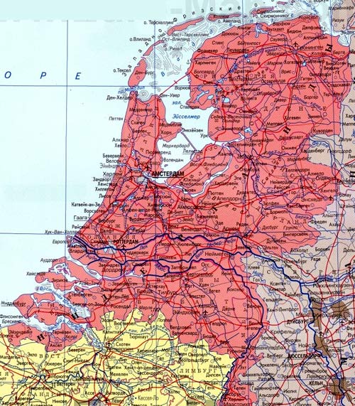 карта Голландии