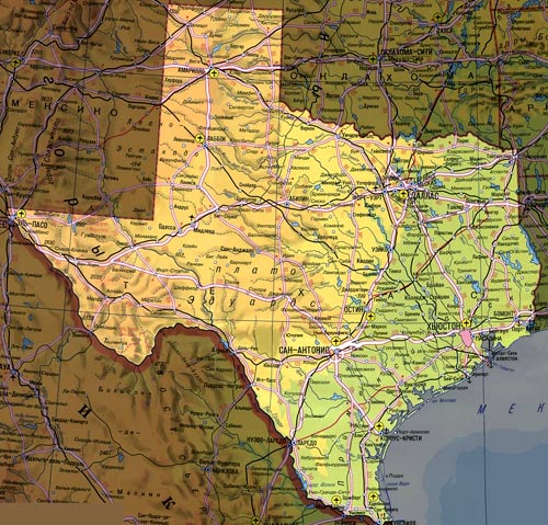 карта Техаса
