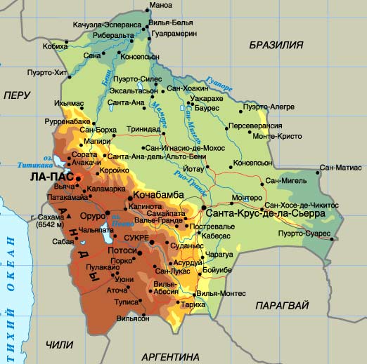 карта Боливии