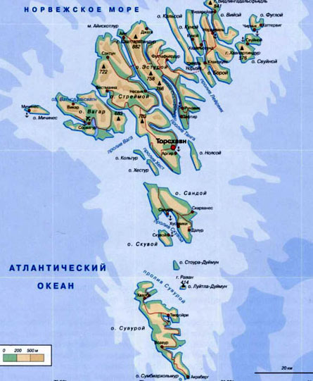 карта фарерских островов