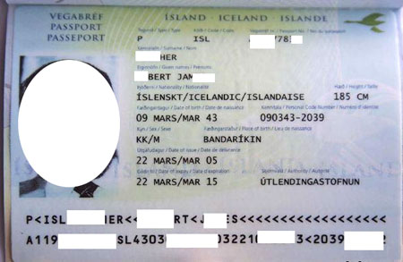 паспорт Исландии