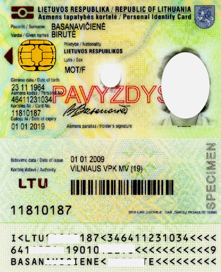 удостоверение личности в Литве