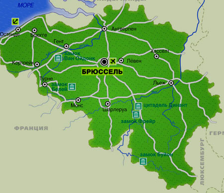 карта Бельгии