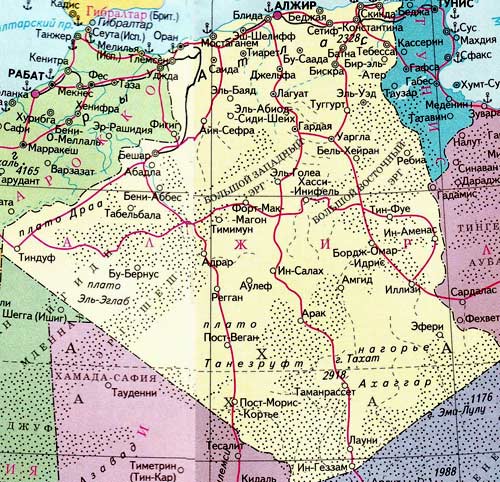 карта Алжира 