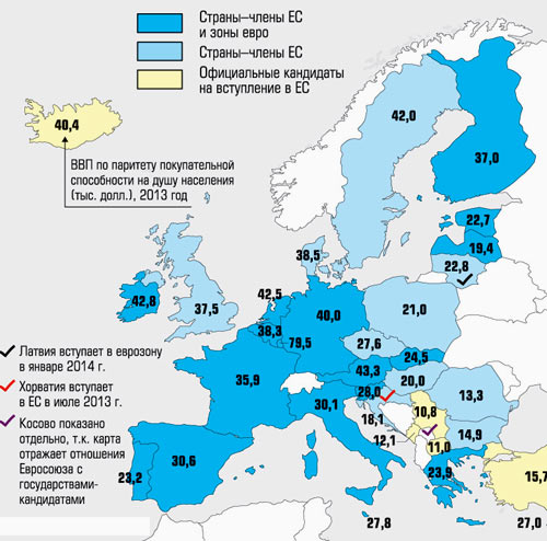 карта евросоюза