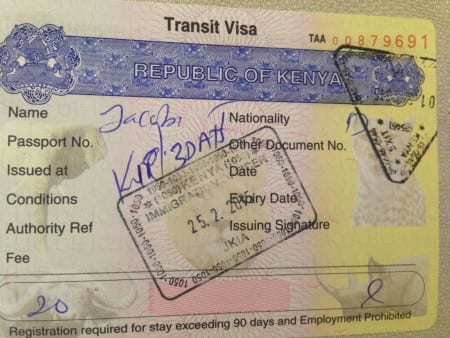 Транзитная виза в Кению