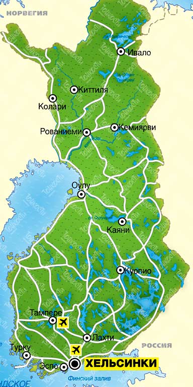карта Финляндии