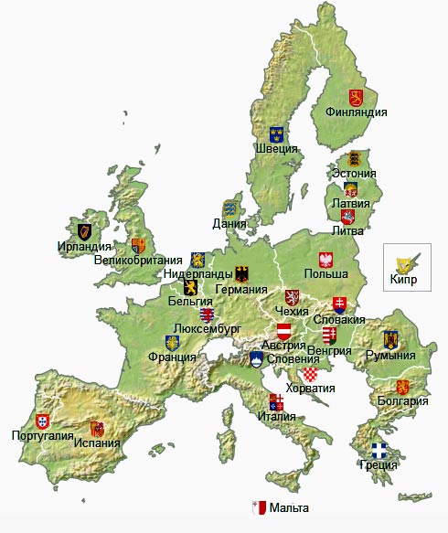 карта евросоюза