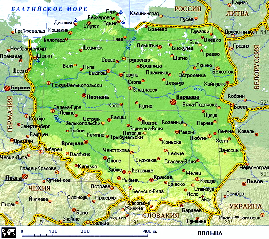 карта Польши 