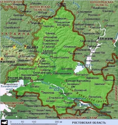Карта ростовской области подробная с населенными пунктами на границе с украиной