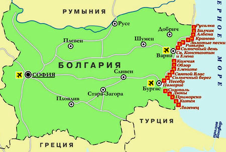 карта Болгарии 