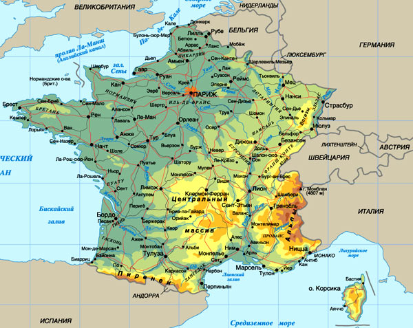 карта Франции