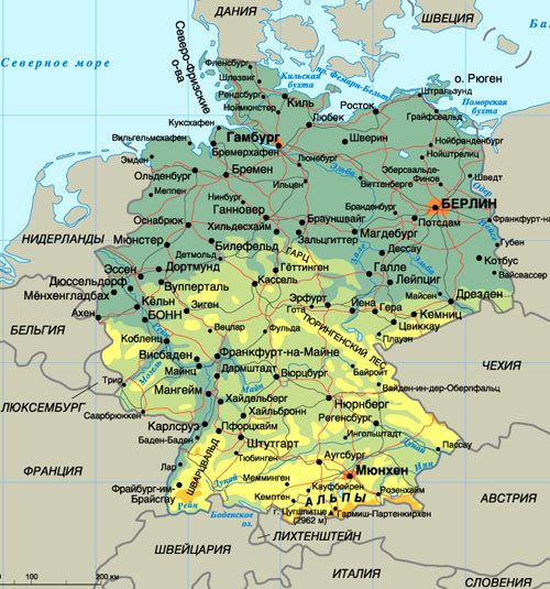 карта Германии