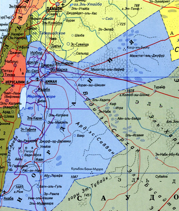 карта Иордании