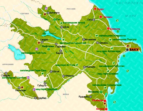 карта Азербайджана 