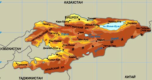 карта Киргизии 