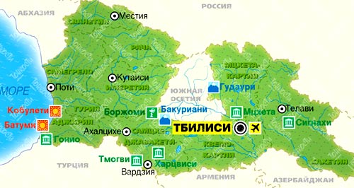 карта Грузии 