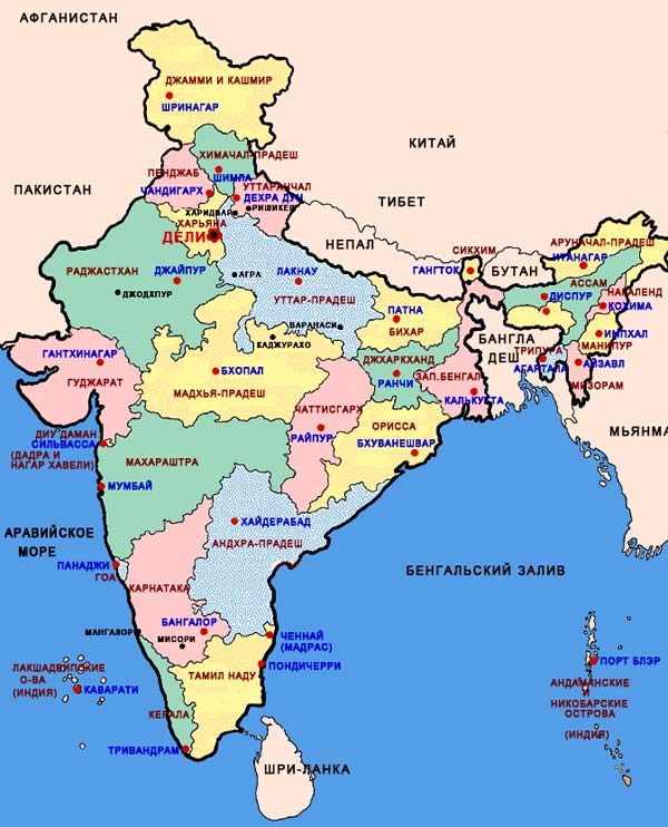  карта Индии