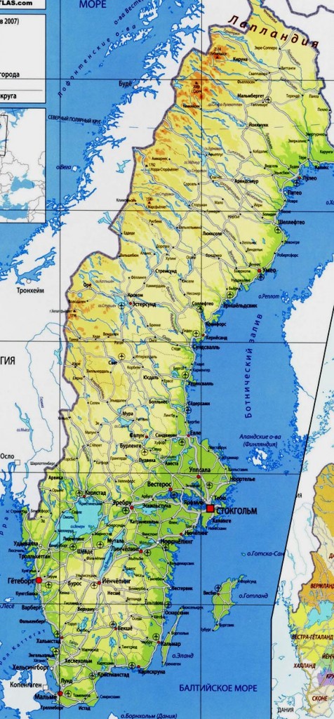 карта Швеции 