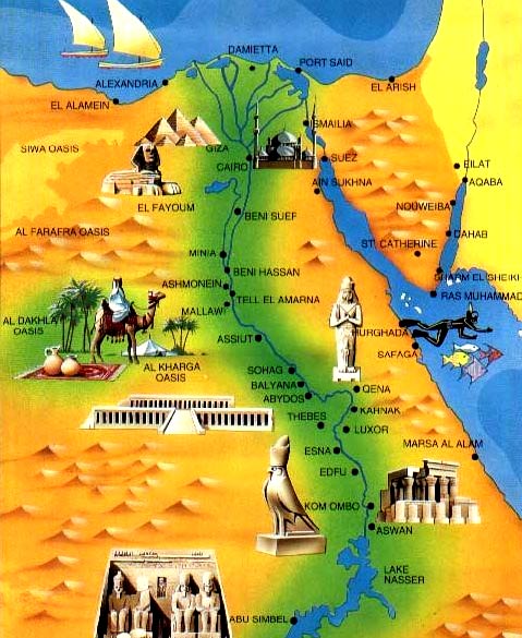 карта Египта 