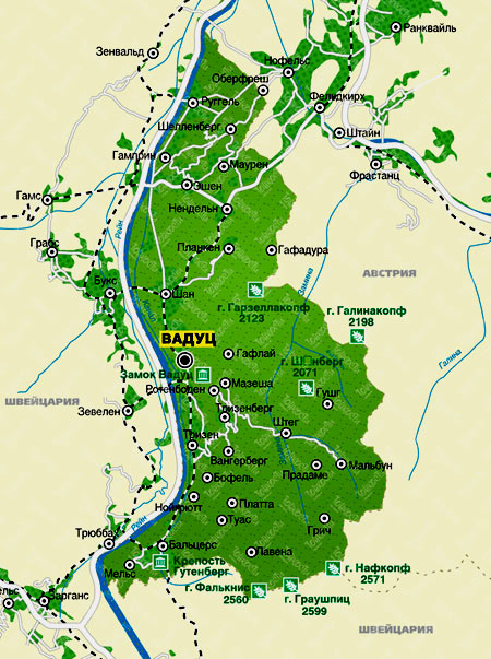 карта Лихтенштейна
