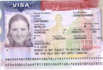 Так выглядит виза в США