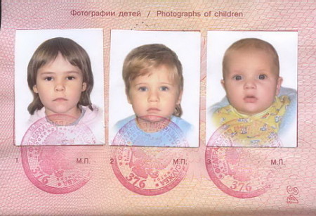 Фото детей в загранпаспорте