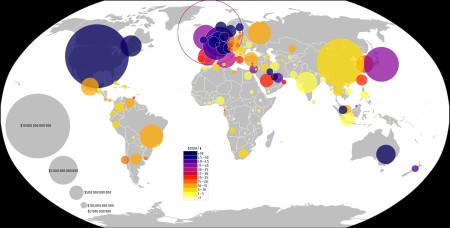 Карта стран по уровню ВВП