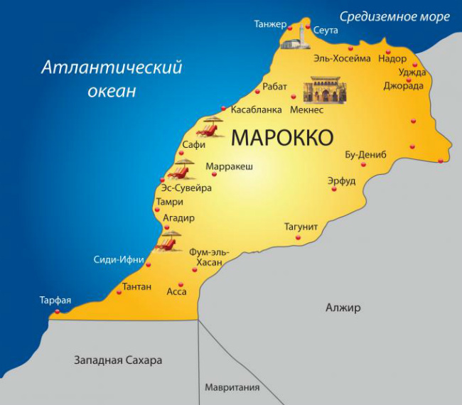 карта Марокко