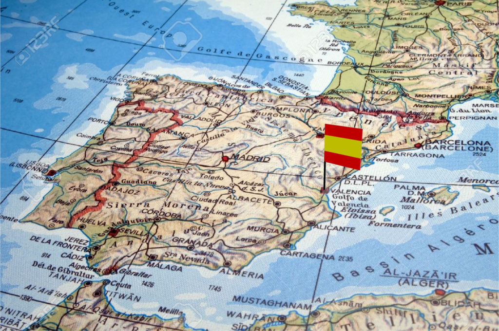 Валенсия на карте Испании