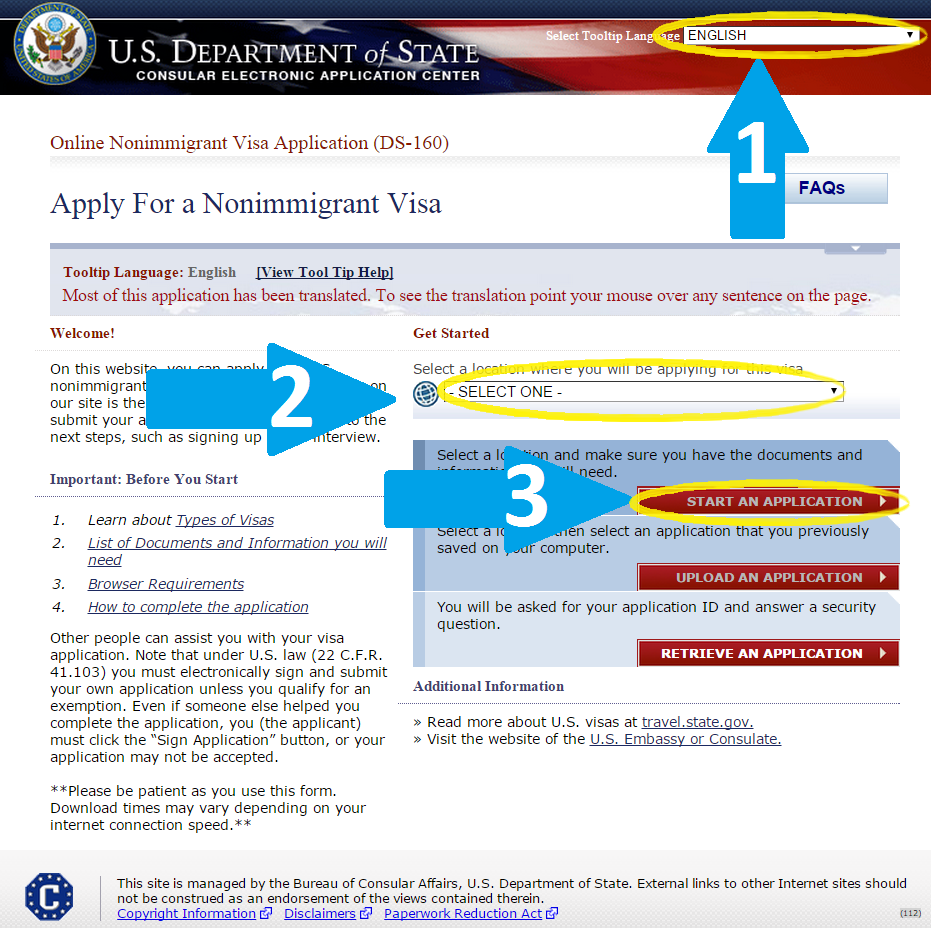 Как заполнить анкету DS 160 на визу в США: инструкция и образец