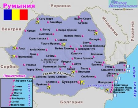 Румыния на карте