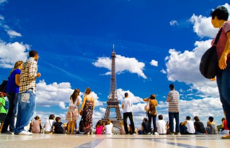 Туристы во Франции