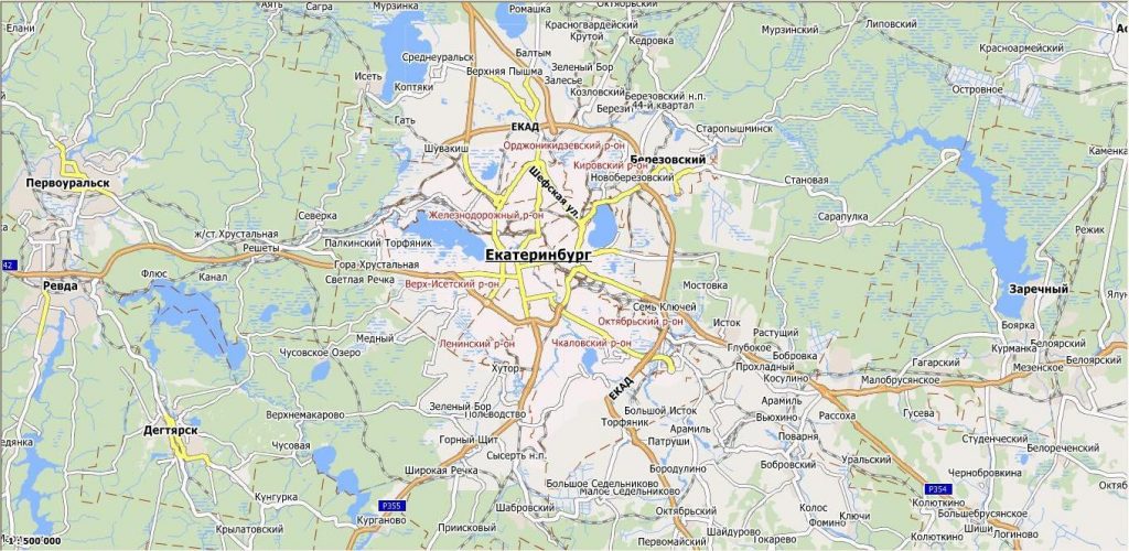 Екатеринбург на карте