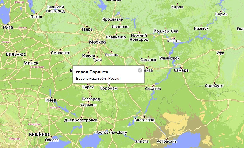 Воронеж на карте