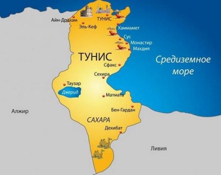 Карта Туниса