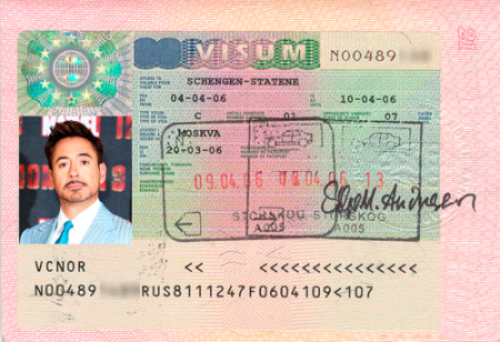 пример шенгенской визы в Норвегию