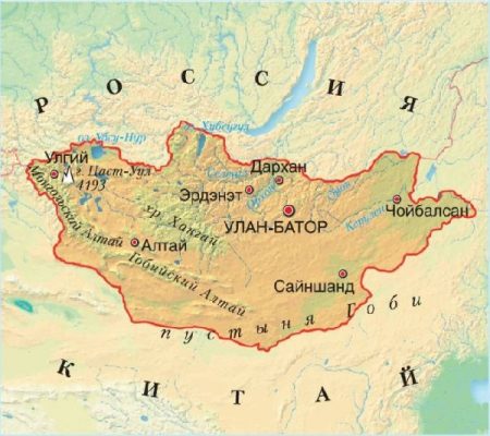 Карта Монголии
