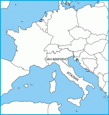 Сан-Марино на карте мира