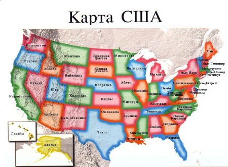 Карта Соединенных Штатов Америки